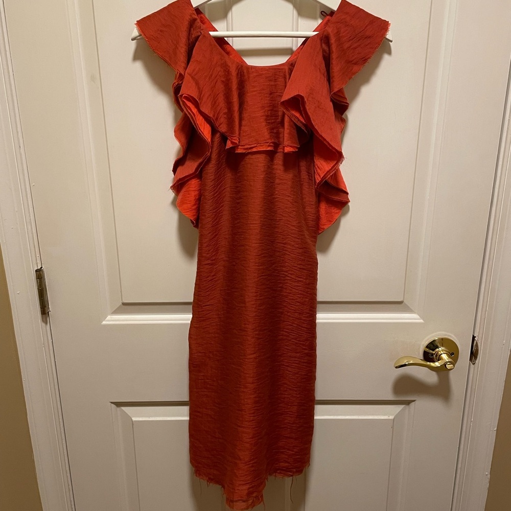 Chic Red Ruffle Dress